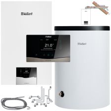Kocioł gazowy kondensacyjny 21,0 kW Vaillant EcoTec Plus VC 20CS/1-5 jednofunkcyjny z zasobnikiem 120L, regulatorem SensoComfort i zestawem kominowym