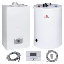 Pakiet Kocioł 1-fun.kondens. Thelia Condens AS 18 + Zasobnik 150L FE/6BM + Czujnik NTC + sensor aut.pog. + regulator Exacontrol E7C Saunier Duval