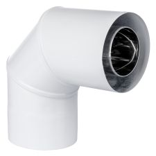 Kolano Turbo dwuścienne 60/100 - 90 białe SX-TD60/100K90B Spiroflex