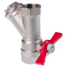 SENA zawór kulowy, mufowy z filtrem, 3/4GW x 3/4GW, uchwyt motylkowy