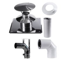 Zestaw przyłączeniowy w szacht 80/125 kominowy biały SX-TD80/125PAKSZCA-B Spiroflex