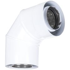 Kolano Turbo dwuścienne 80/125 - 90 białe SX-TD80/125K90B Spiroflex