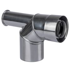 Kolano Turbo dwuścienne z podstawką 60/100 - 90 nierdzewne SX-TDN60/100K90P Spiroflex