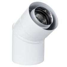 Kolano Turbo dwuścienne 60/100 - 45 białe SX-TD60/100K45B Spiroflex