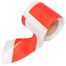 Taśma ostrzegawcza biało-czerwona 8cm x 100m