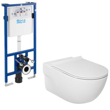 Zestaw podtynkowy WC Roca Duplo z miską Meridian Compacto