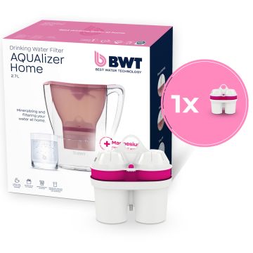 Dzbanek filtrujący wodę Aqualizer Home BWT 2.7l różowy manualny z wkładem Mg2+