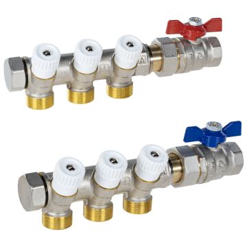 Zestaw podstawowy rozdzielacza do wody pitnej ADM 203 G3/4" 3 punkty poboru Afriso