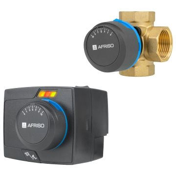 Zestaw regulacyjny ProClick: 4-drogowy obrotowy zawór mieszający ARV 484 ProClick, DN25, Rp1", Kvs 9 + siłownik elektryczny ARM 343 ProClick Afriso 1348454