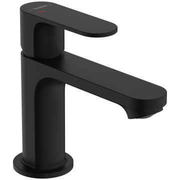 Bateria umywalkowa jednouchwytowa niska Rebris S 80 CoolStart czarny mat Hansgrohe