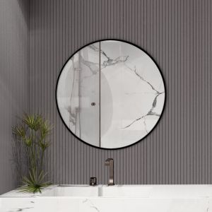 Lustro okrągłe Fi 60  Loft, rama czarna