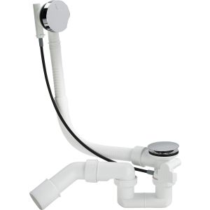 Syfon wannowy Simplex z pokrętłem i korkiem chrom 495121 Viega