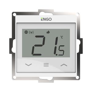 E55-W - Regulator temperatury, do ramki 55x55 biały,Internetowy, czarny, Wi-Fi, 230V