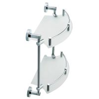 Półka półokrągła podwójna szkło matowe chrom Classic 07.811 Optimal