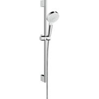 Zestaw natryskowy biały/chrom Hansgrohe Crometta z słuchawką i drążkiem