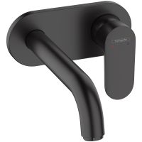 Bateria umywalkowa jednouchwytowa podtynkowa ścienna Vernis Blend z wylewką 205 mm czarny mat Hansgrohe